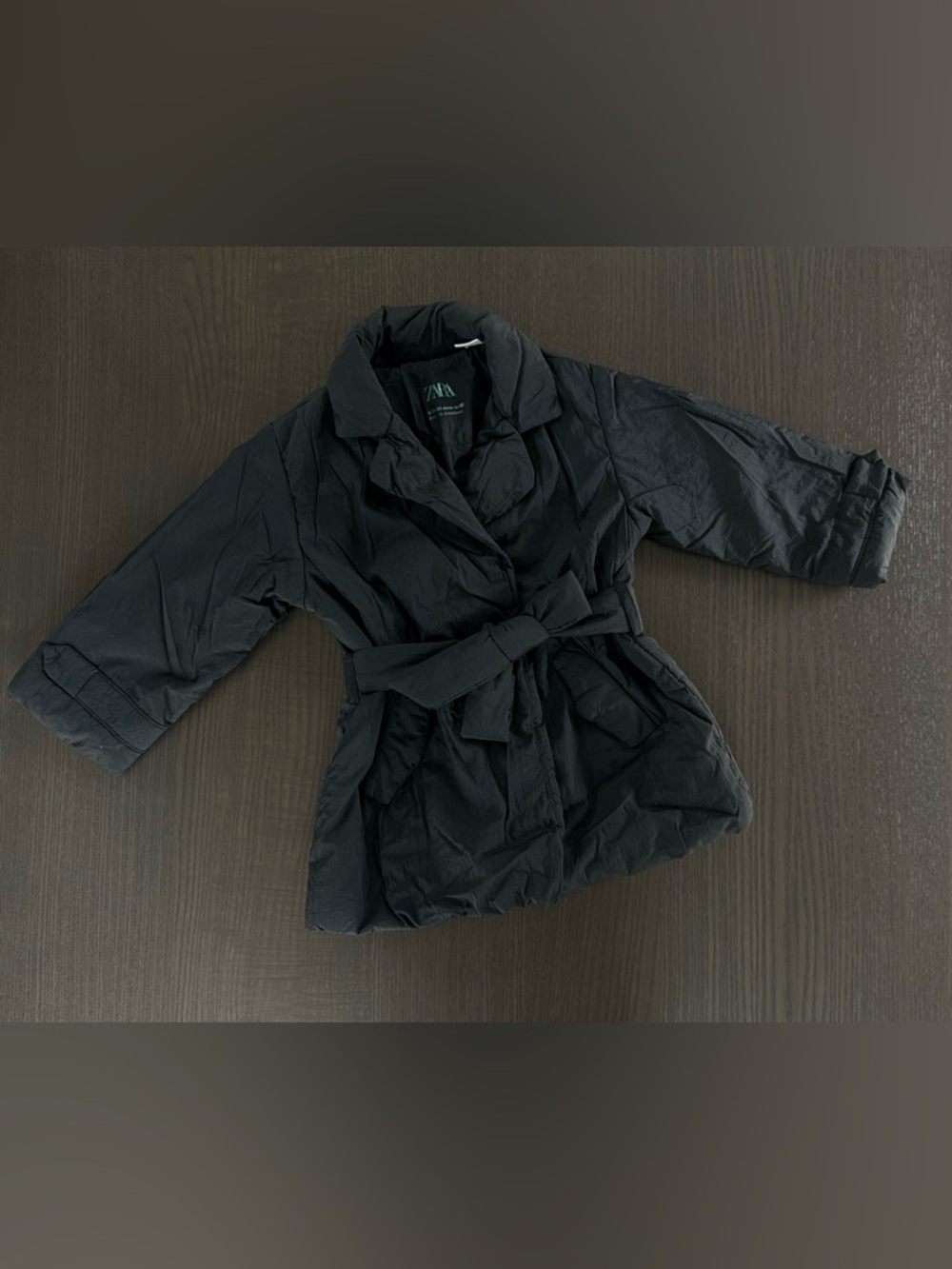 Zara Black Belted Quilted Jacket